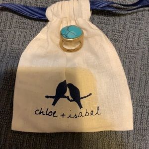 Chloe + Isabel turquoise blue and gold ring